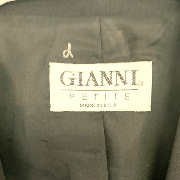 Gianni Petite Blazer Black 10 Womens Button Front Business Casual Classic Preppy - Picture 3 of 6